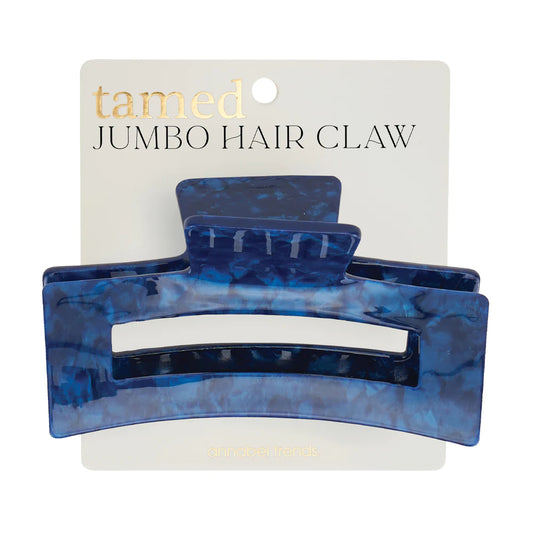 Jumbo Tamed Hair Claw - Navy