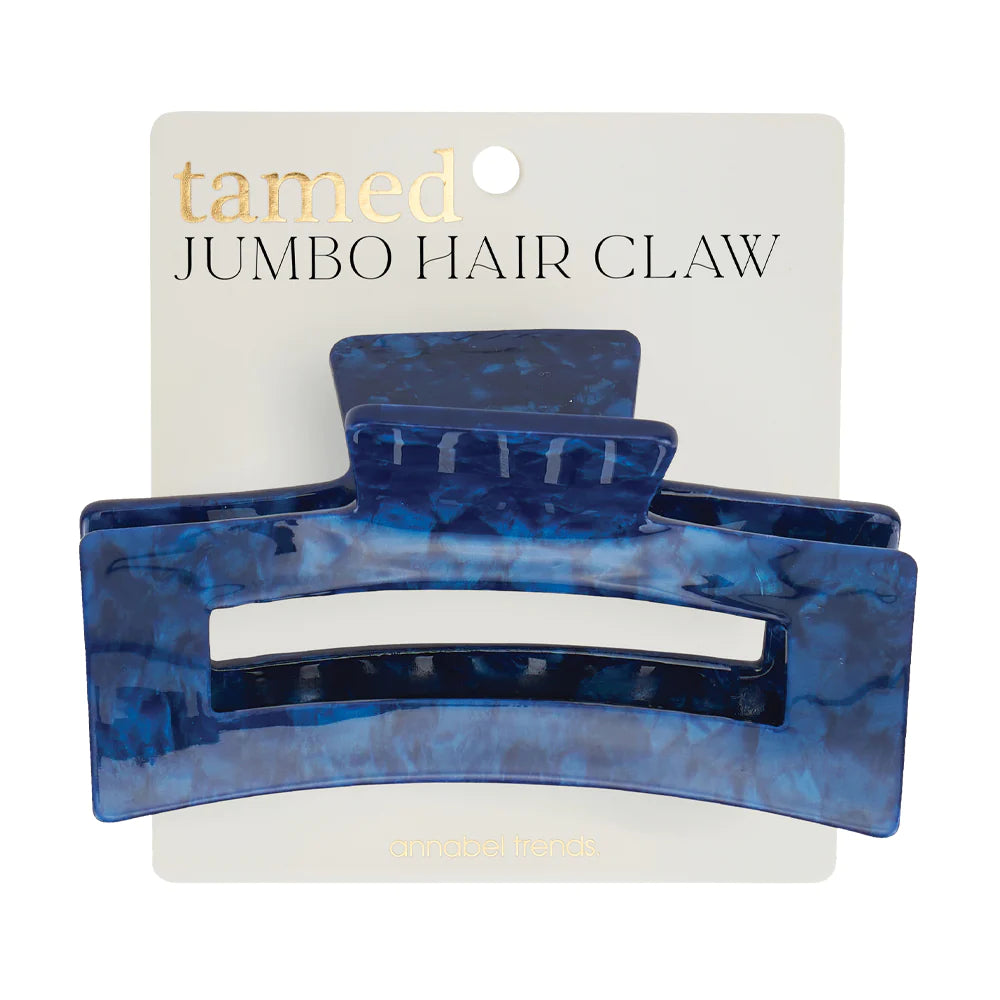 Jumbo Tamed Hair Claw - Navy