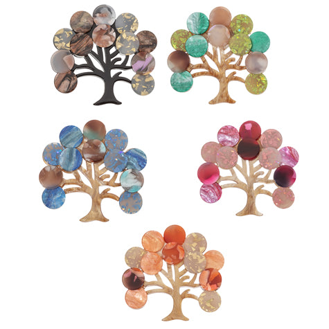 Button Tree Brooches