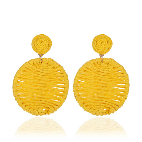 Raffia Earrings - Yellow