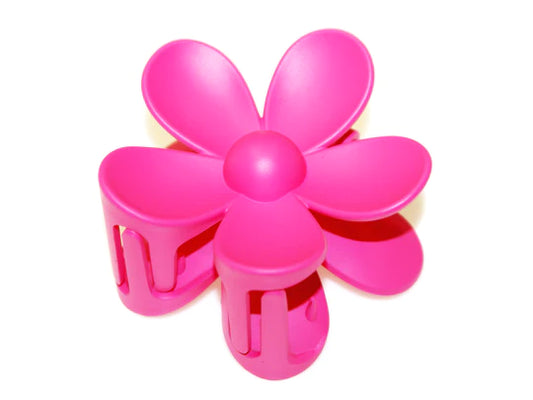 Flower Power Hair Claw - Matte Pink