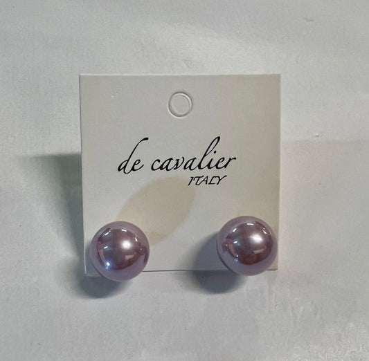 Pearl Earrings - Mauve