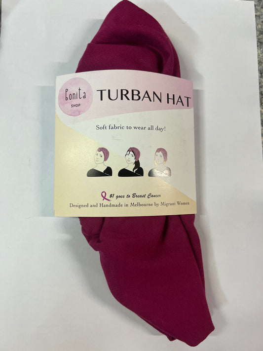 Burgundy Turban Hat
