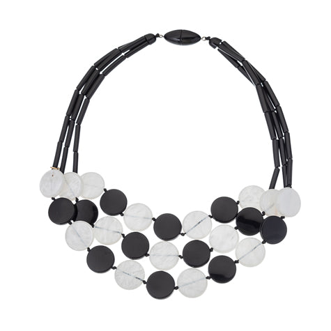 Multi Strand Necklace - Black/White