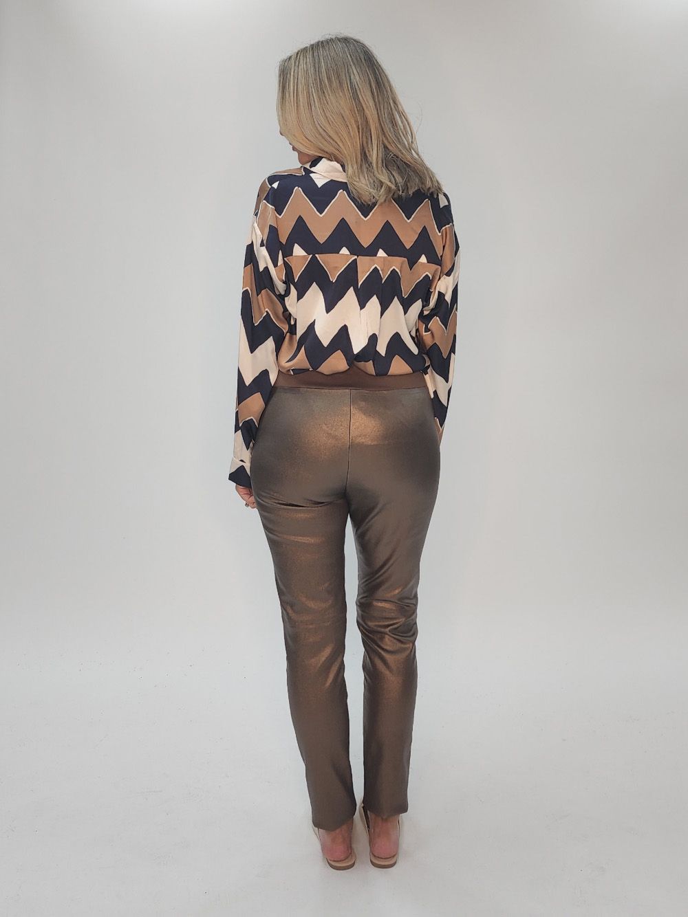Luna Faux Leather Pant - Bronze