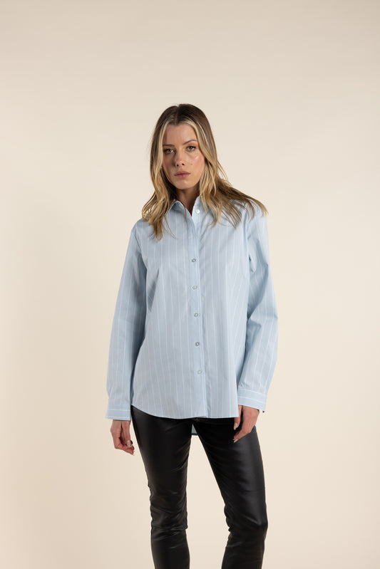 Stripe Shirt - Ice Blue/White