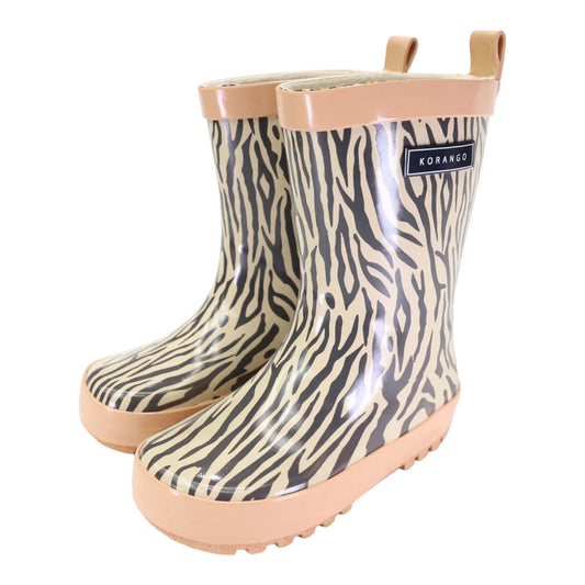Tiger Stripes Gumboots - Dusty Pink
