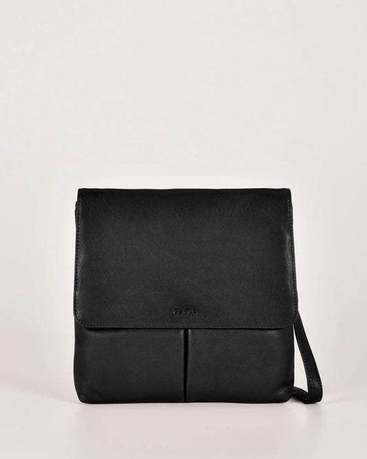 Ava Leather Crossbody Bag - Black