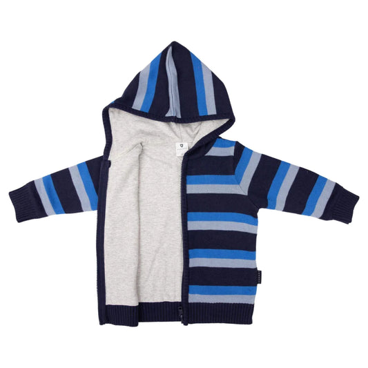Knit Lined Jacket - Blue Stripe