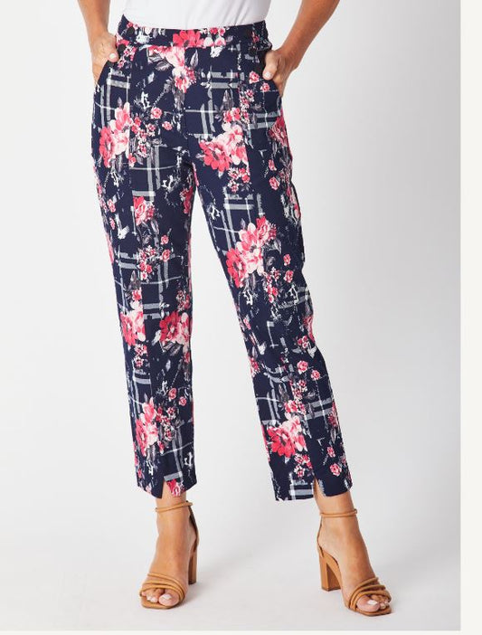 Stretch Sateen Pant - Navy Floral