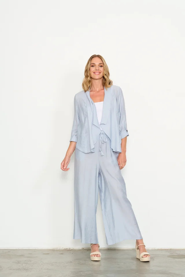 Relaxed Wide Leg Pant - Ice Blue