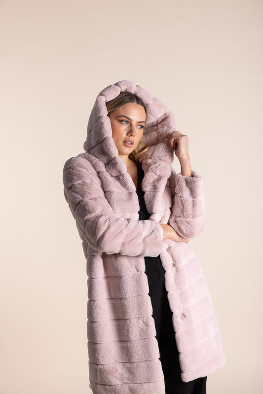 Faux Fur Coat - Pink