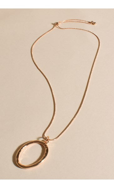 Oval Pendant Necklace - Gold