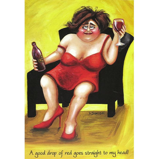 Greeting Card - A Good Drop Of Red