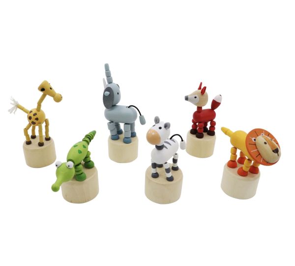Wooden Jungle Animal Press Toy