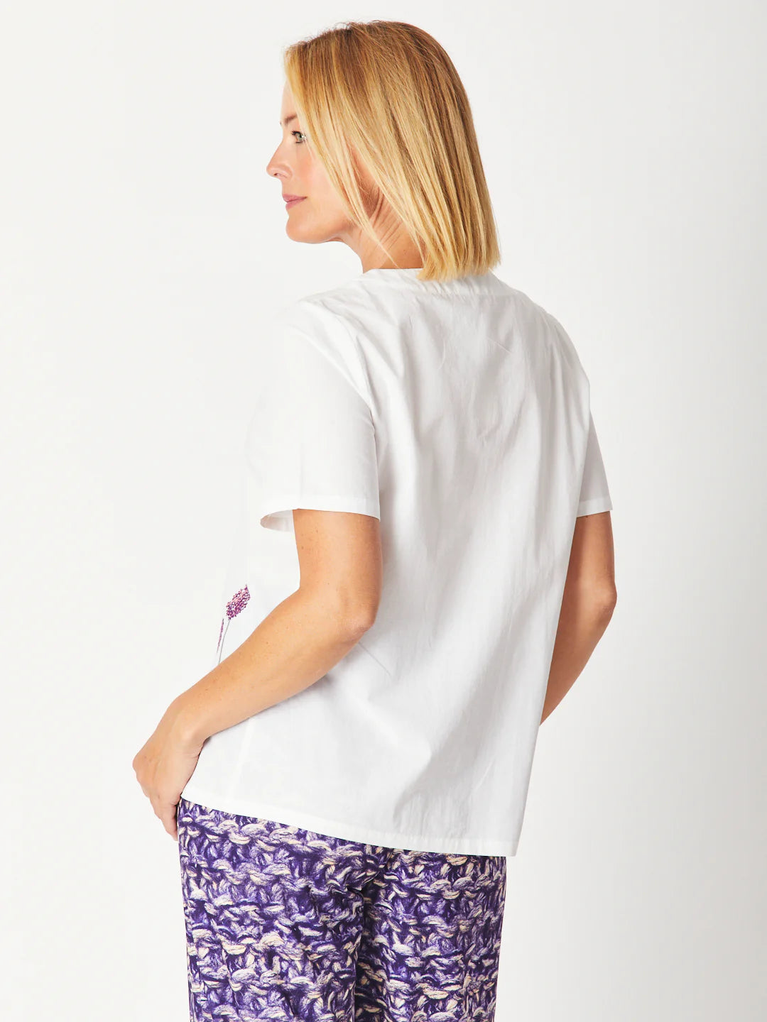 Upcycle Button Top - White