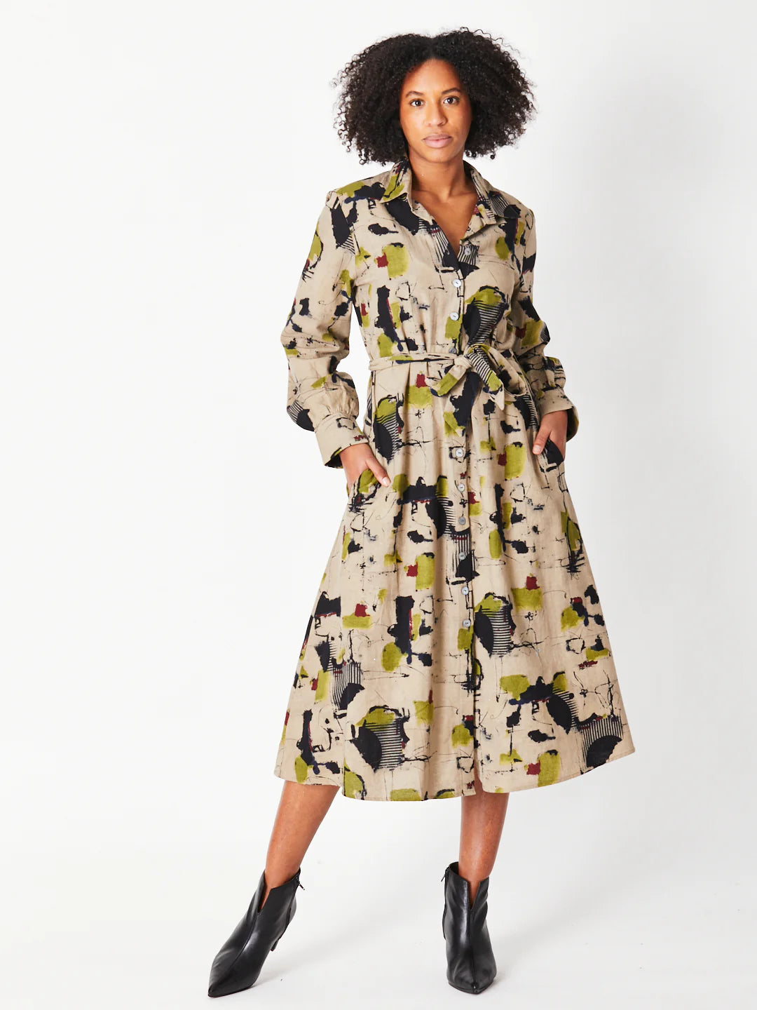 Maggie Tye Dress - Lime/Print