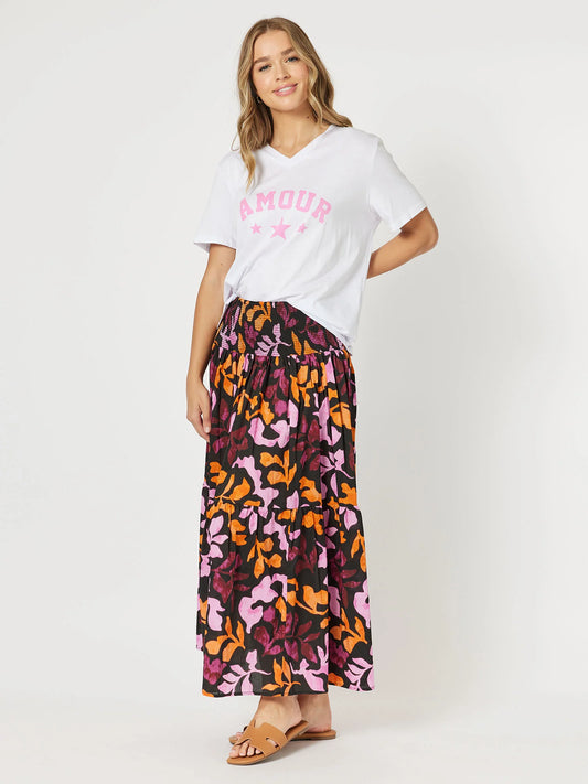 Tara Print Maxi Skirt