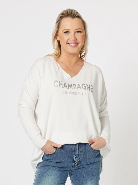 Champagne Knit - White