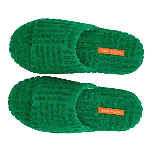 Terry Slide Slippers - Green