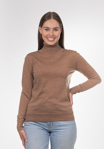 Roll Neck Pullover - Brown