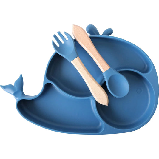 Silicone Bowl Set Whale - Blue
