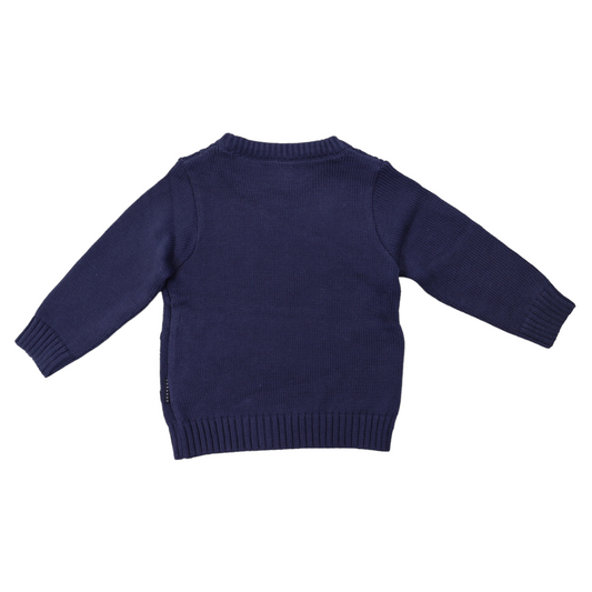 Cable Knit Sweater - Navy