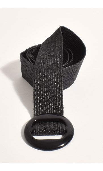 Stretch Summer Belt with Resin Buckle - Black