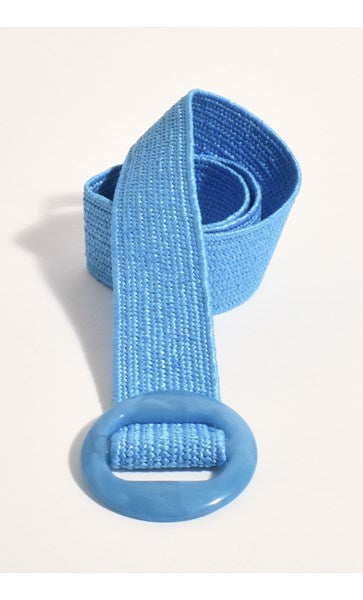 Stretch Summer Belt with Resin Buckle - Blue
