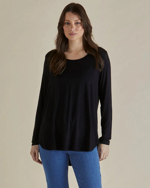 Yasmin Long Sleeve Top - Black
