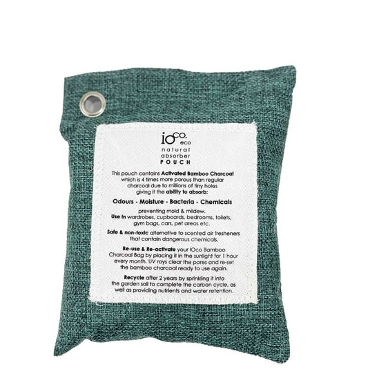 IOco Bamboo Charcoal POUCH Natural Absorbers - Teal