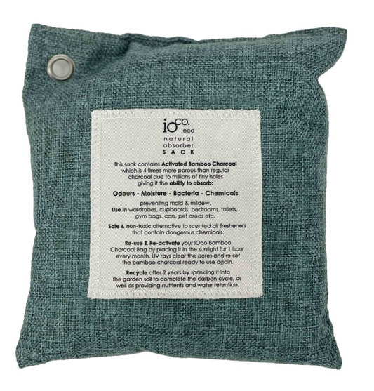 IOco Bamboo Charcoal SACK (400 grams) Natural Absorber - Teal
