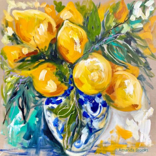 Aimee Lemon Vase Coaster Set/4