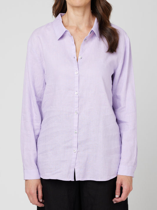 Boyfriend Linen Shirt - Lilac