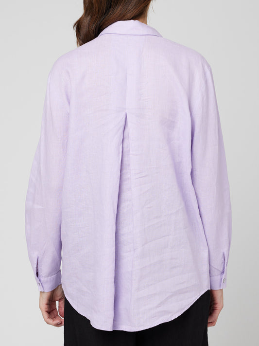 Boyfriend Linen Shirt - Lilac