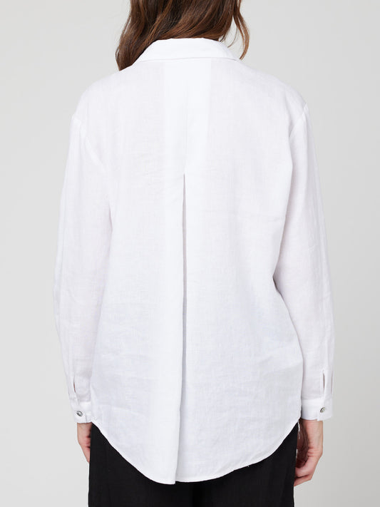 Boyfriend Linen Shirt - White