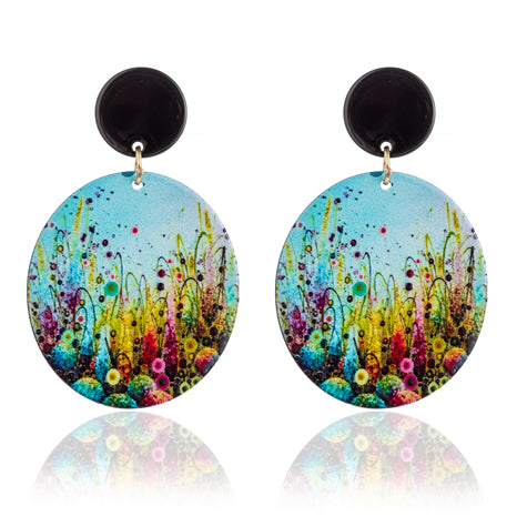 Flowering Disc Earrings - Turquoise