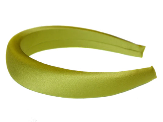 Satin Padded Alice Band - Lime