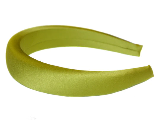 Satin Padded Alice Band - Lime