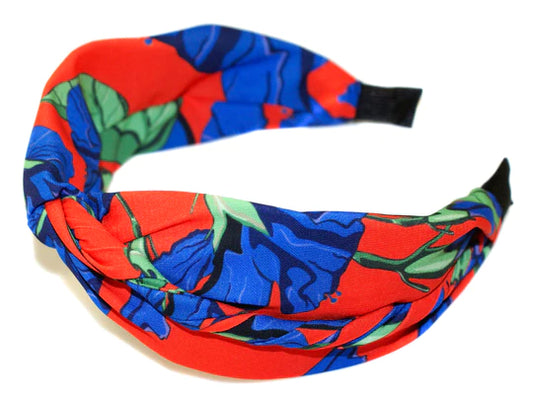 Ellyda Turban Twist Headband - Red/Blue