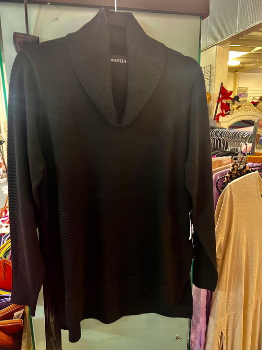 Cowl Neck Pullover - Black