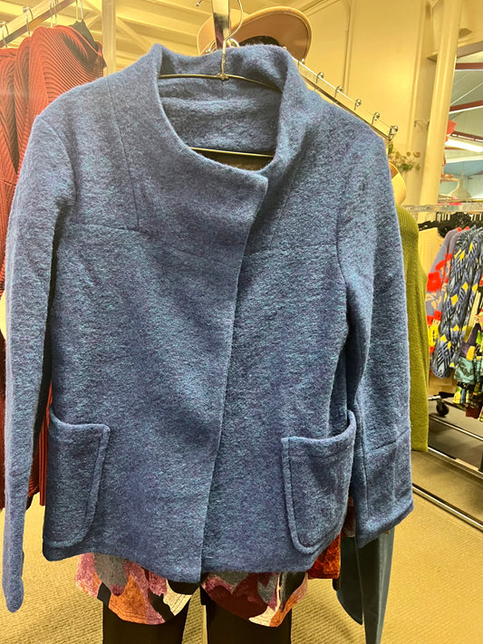 Boiled Wool Jacket - Blue