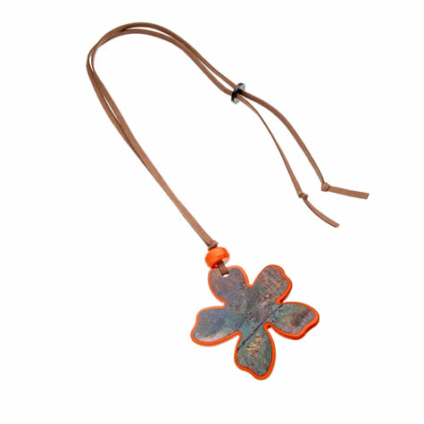 Flower Necklace - Orange