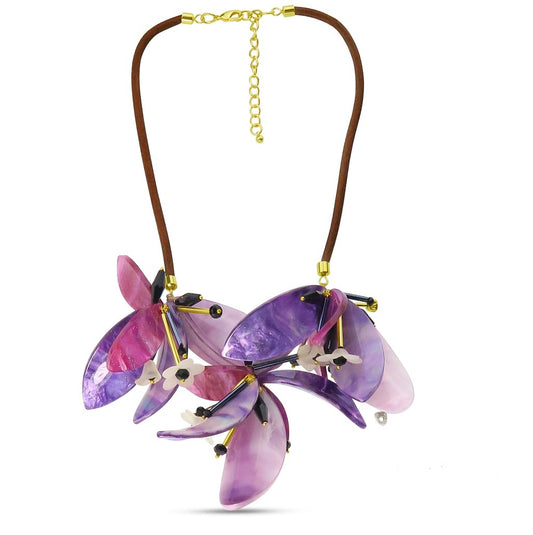 Lily Flowers Necklace - Purple