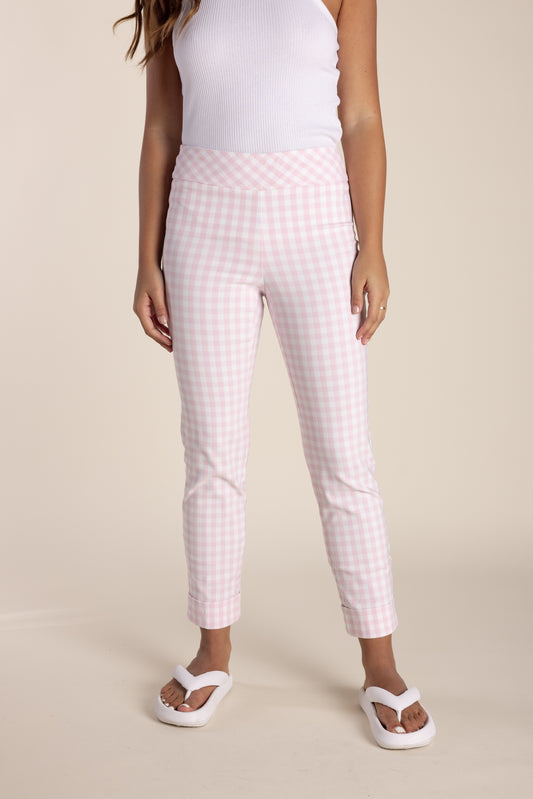 Pull On Pant - Pink & White