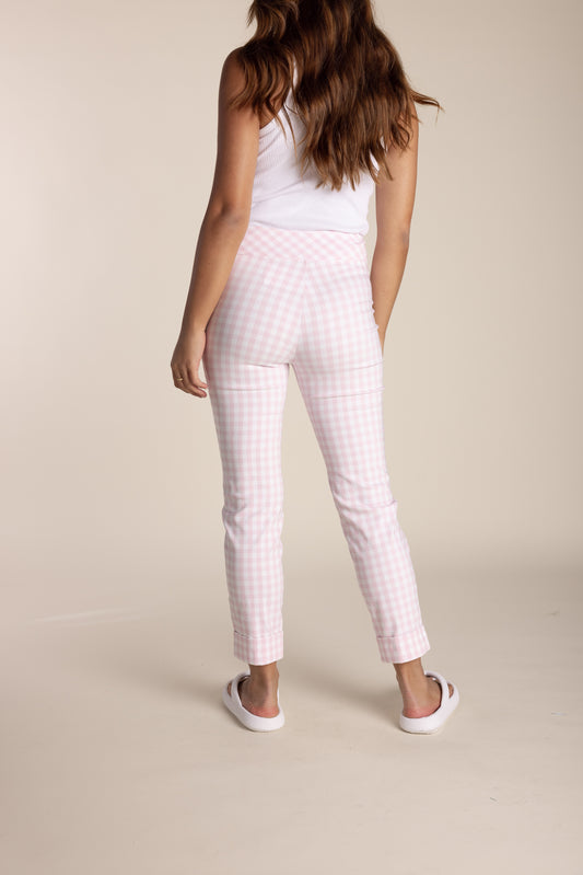 Pull On Pant - Pink & White
