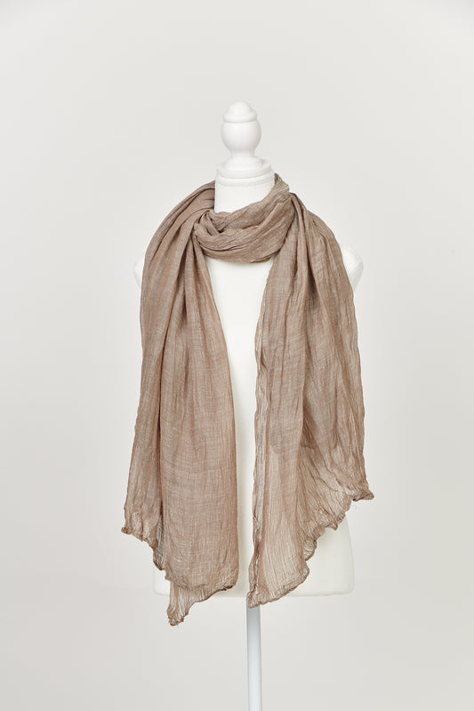 Crushed Crinkle Scarf - Taupe
