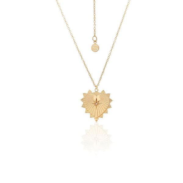 Heart of Love Necklace - Rose Quartz/Gold