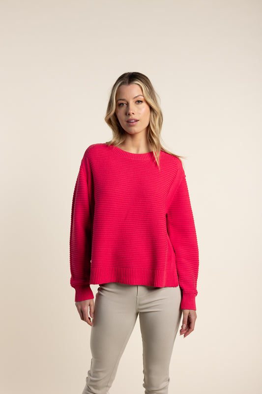 Chunky Knit Crew - Paradise Pink