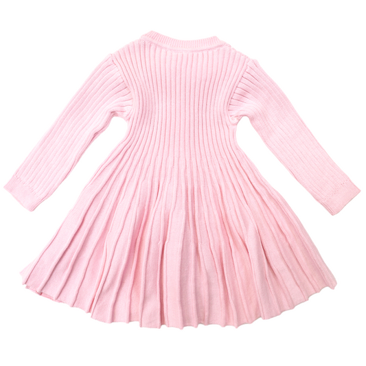 Rib Knit Swing Dress - Pink